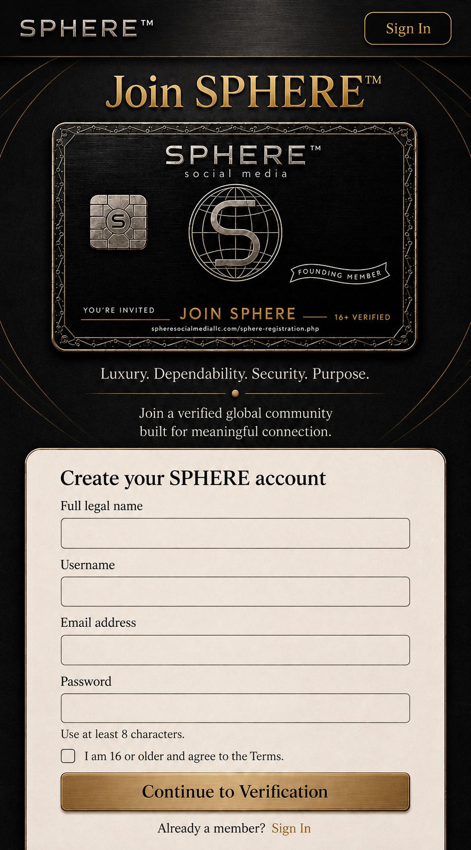 Join SPHERE registration